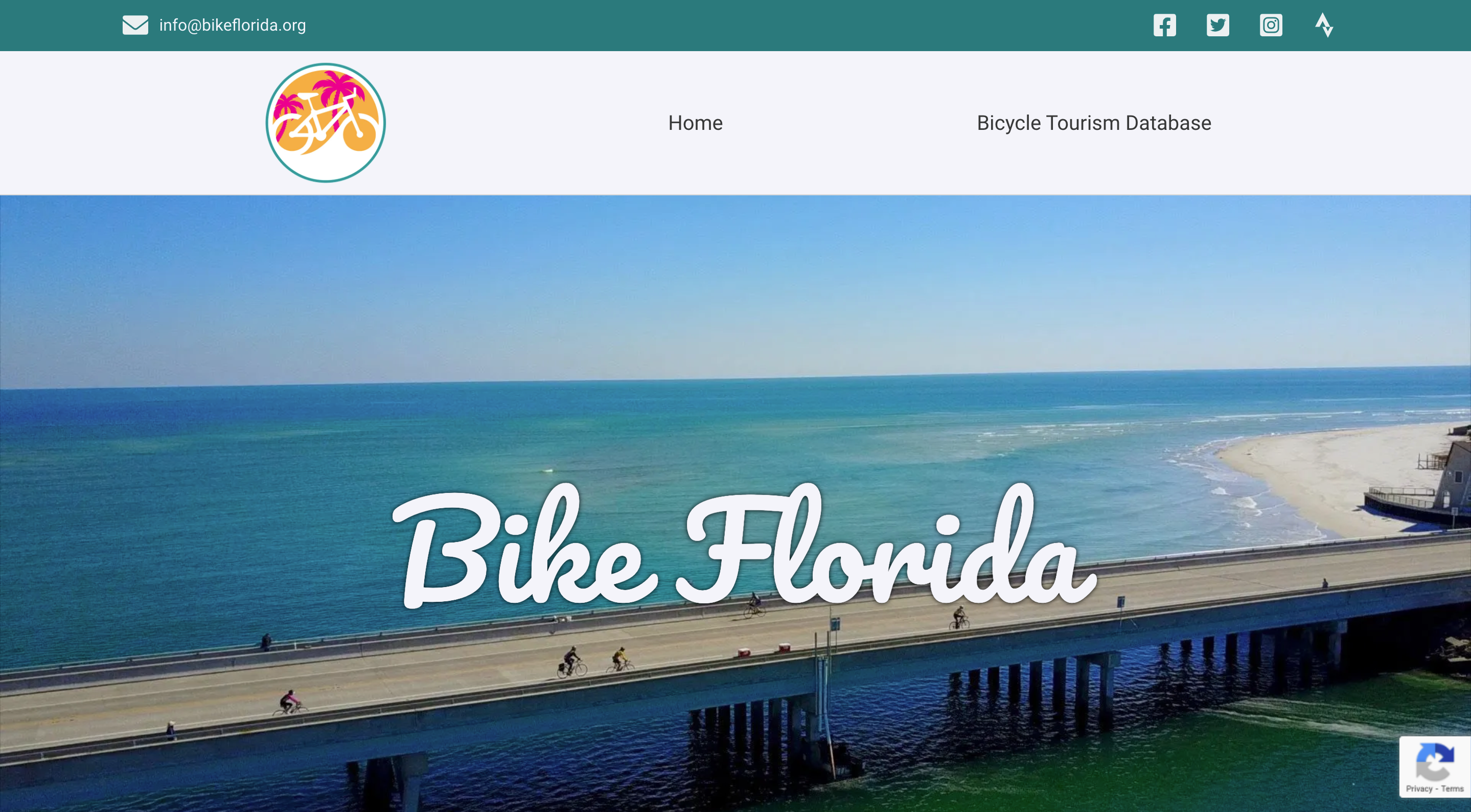 Screenshot of Bike Florida website.