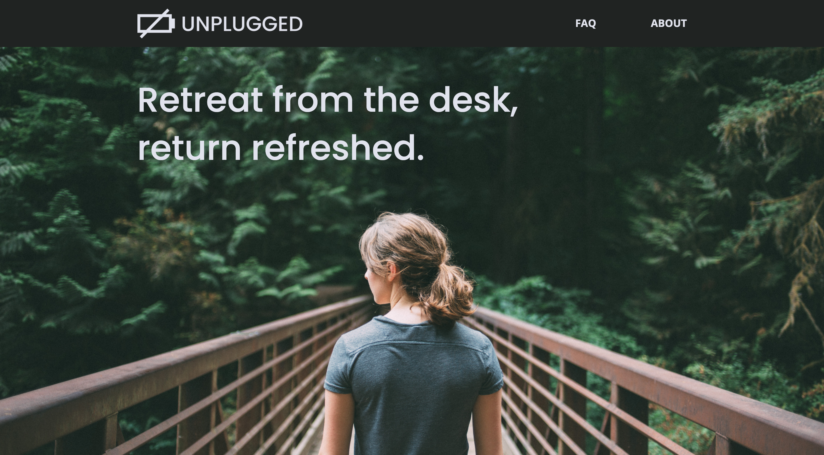 Screenshot of Unplugged Retreat.